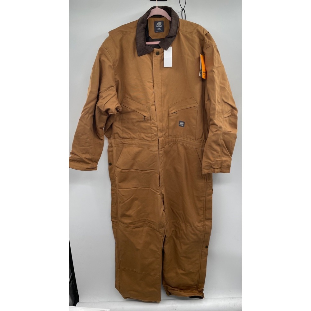 NWT Berne Heritage Duck‎ Insulated Coverall Men's 2XL Brown Duck Long Sleeves